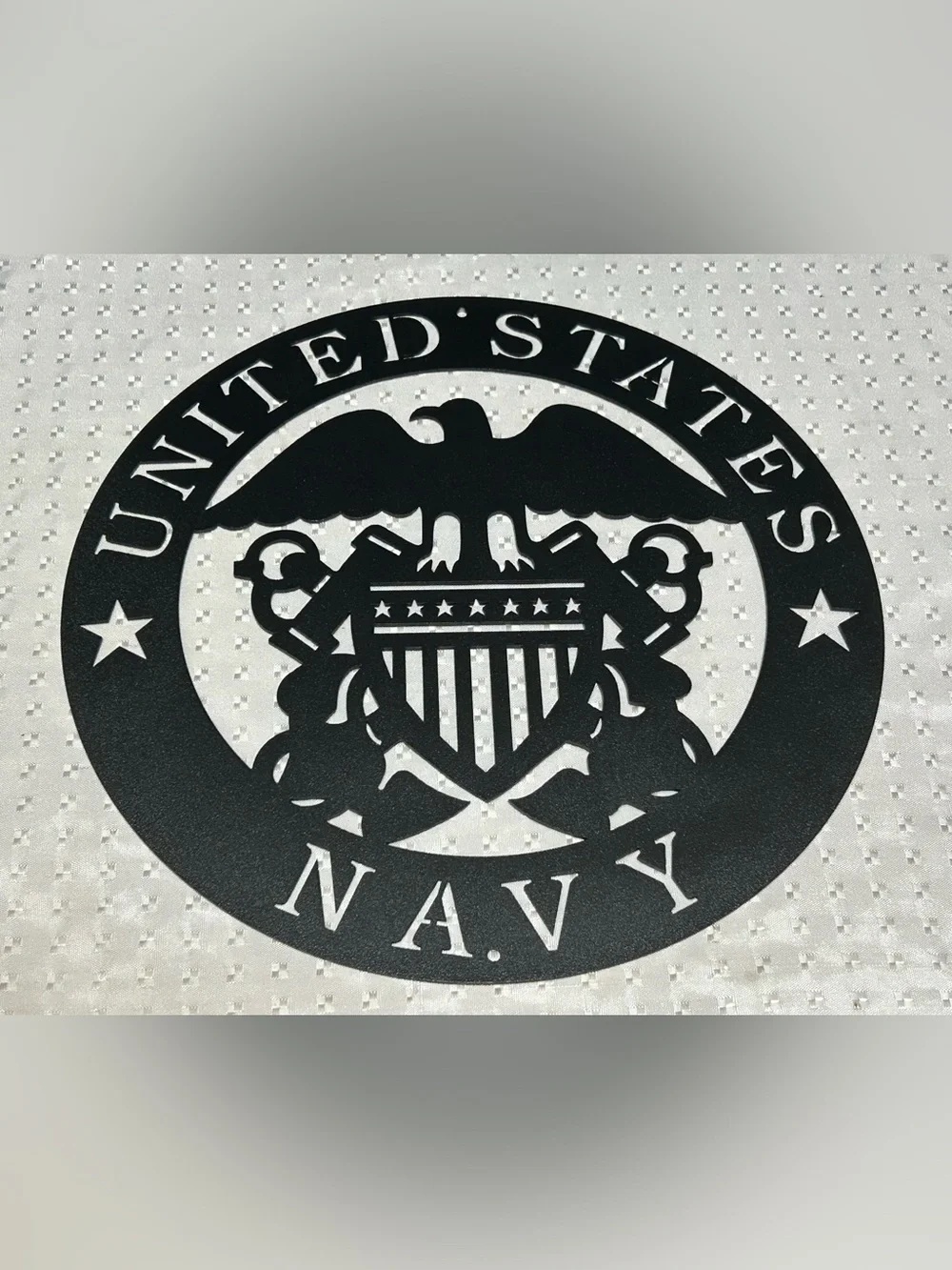 Metal Sign US Navy Die Cut Insignia Hanging Art 11.5” Diameter